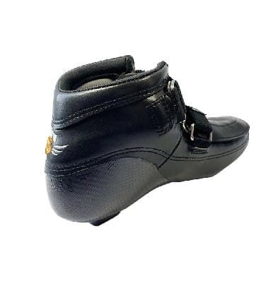 SKATE-TEC N98 SHORT TRACK BOOT 2 the black leather shoe is made with a buckle